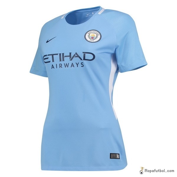 Camiseta Manchester City Replica Primera Ropa Mujer 2017/18